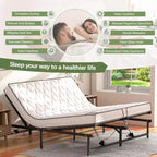 Base letto regolabile Sandinrayli, struttura letto elettrica con telecomando a filo, funzione ergonomica di inclinazione testa e piedi, King