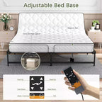 Base letto regolabile Sandinrayli, struttura letto elettrica con telecomando a filo, funzione ergonomica di inclinazione testa e piedi, King
