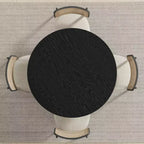 PexFix Tavolo da pranzo rotondo in legno massello 42 x 42 con finitura nera ed eleganti gambe ad arco per sale da pranzo e cucine moderne