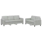 vidaXL Dark Gray Velvet Sofa Set with Sturdy Plywood & Metal Frame, Comfortable Padding - Includes Two and Three-Seater Sofas