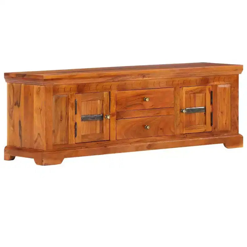 Mobile TV Miele in Legno Massello di Acacia, Legno Ingegnerizzato Medio