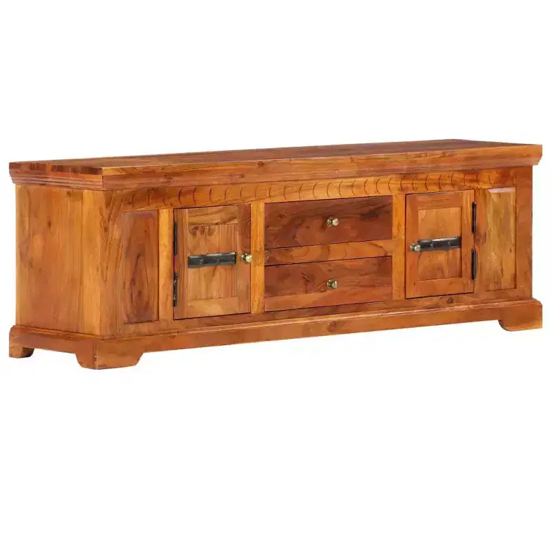 Mobile TV Miele in Legno Massello di Acacia, Legno Ingegnerizzato Medio