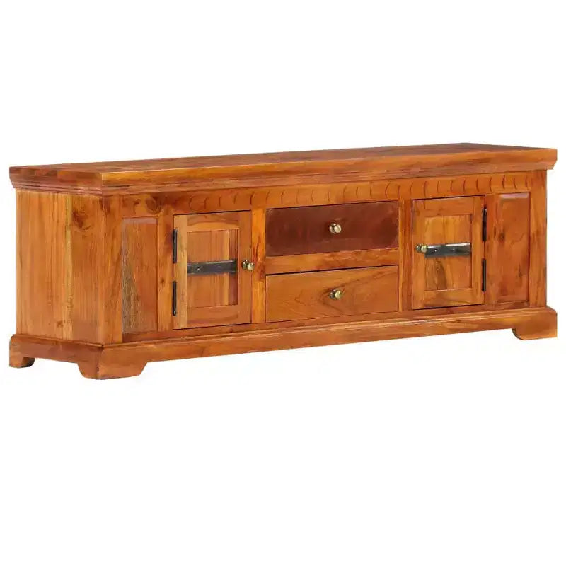 Mobile TV Miele in Legno Massello di Acacia, Legno Ingegnerizzato Medio