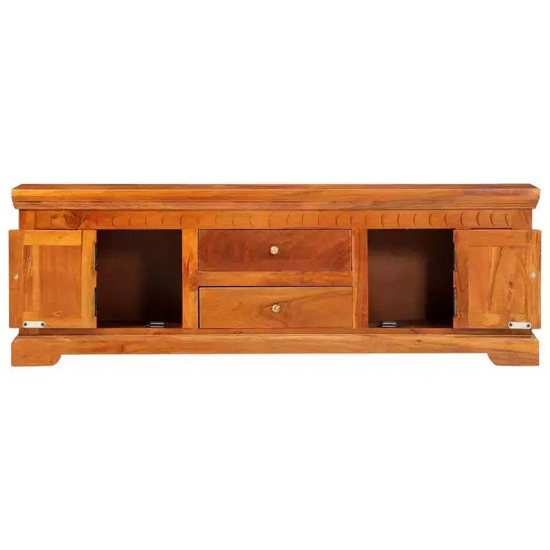 Mobile TV Miele in Legno Massello di Acacia, Legno Ingegnerizzato Medio