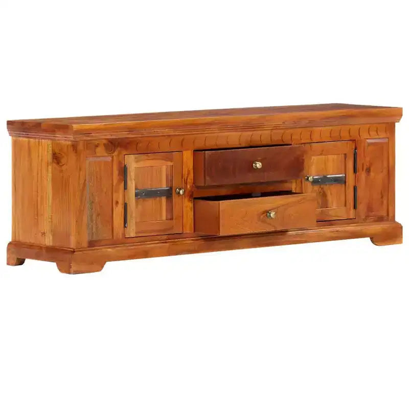 Mobile TV Miele in Legno Massello di Acacia, Legno Ingegnerizzato Medio