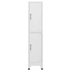 vidaXL Locker Grey Steel Large Locker Cabinet Rectangular Industrial - Gray With 2 Lockers