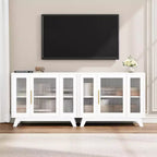 Madia Buffet da 36" con Ante in Vetro Scanalato, Ripiano Regolabile, Mobile Contenitore Moderno per Caffè, per Cucina Sala da Pranzo