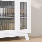 Madia Buffet da 36" con Ante in Vetro Scanalato, Ripiano Regolabile, Mobile Contenitore Moderno per Caffè, per Cucina Sala da Pranzo