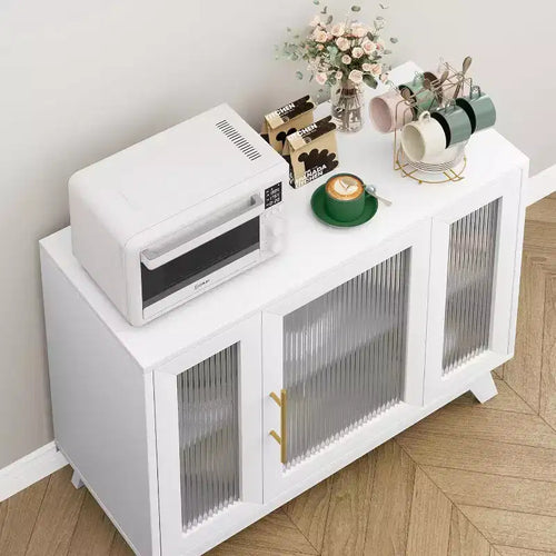 COZONY 36 Buffet Sideboard Cabinet with Fluted Glass Door, Adjustable Shelf, Modern Coffee Bar Storage for Kitchen Dining Room