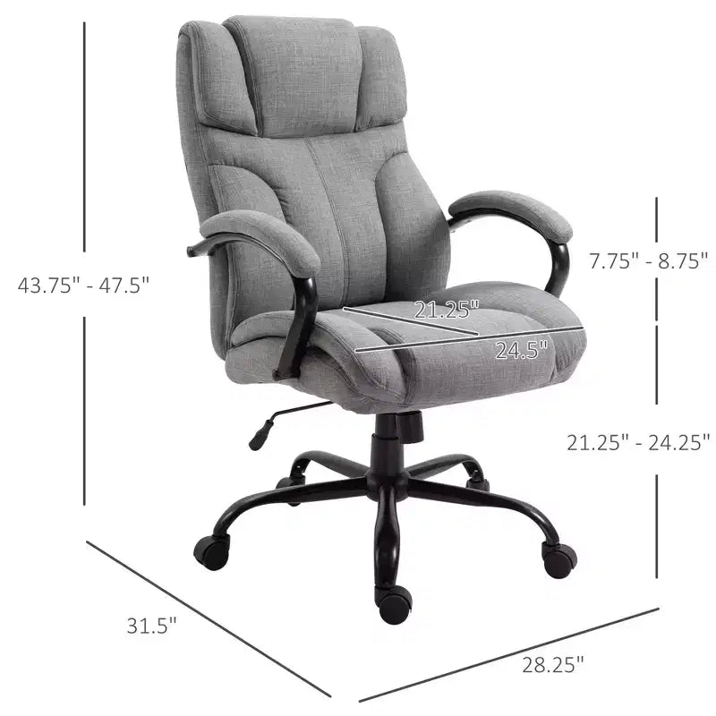 Sedia Comoda Extra Larga con Altezza Regolabile, Sedia da Ufficio Ergonomica con Braccioli Imbottiti, Sedia Criss Cross per Casa, Ufficio