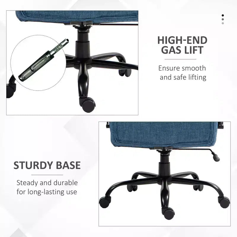 Sedia Comoda Extra Larga con Altezza Regolabile, Sedia da Ufficio Ergonomica con Braccioli Imbottiti, Sedia Criss Cross per Casa, Ufficio