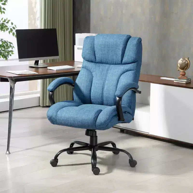 Sedia Comoda Extra Larga con Altezza Regolabile, Sedia da Ufficio Ergonomica con Braccioli Imbottiti, Sedia Criss Cross per Casa, Ufficio