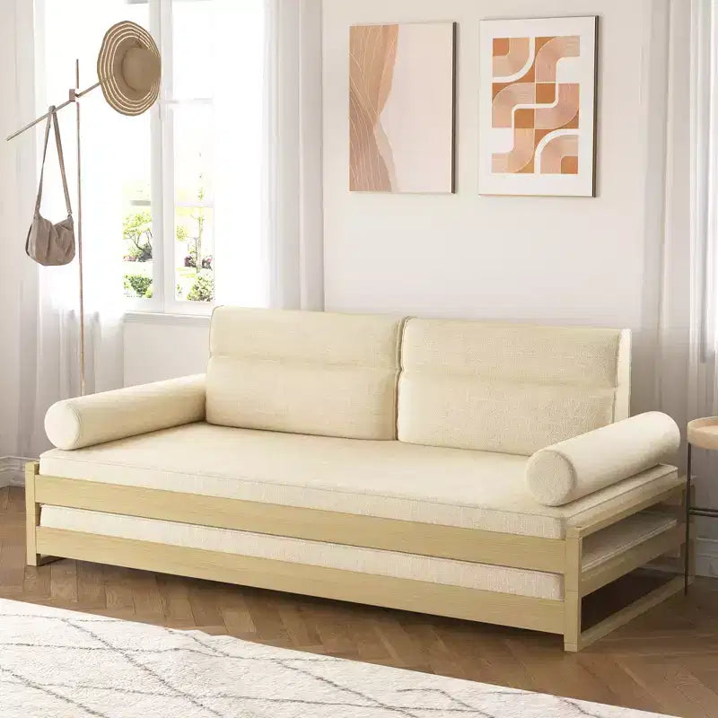Divano letto moderno convertibile Gaoyangjiaju da 82,67 pollici con struttura in legno massello e fodere rimovibili