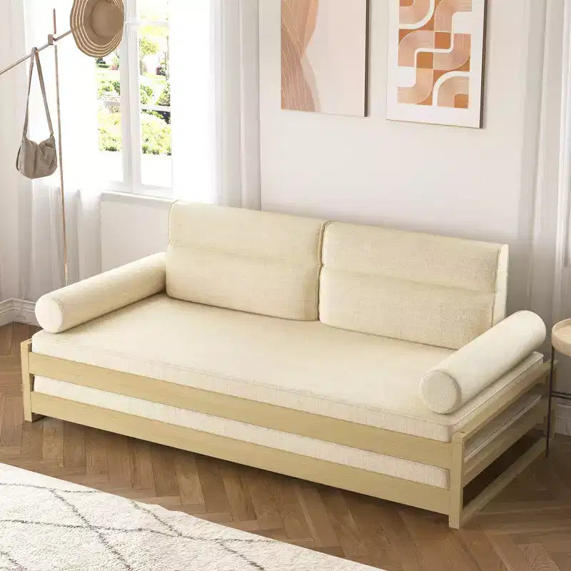 Divano letto moderno convertibile Gaoyangjiaju da 82,67 pollici con struttura in legno massello e fodere rimovibili