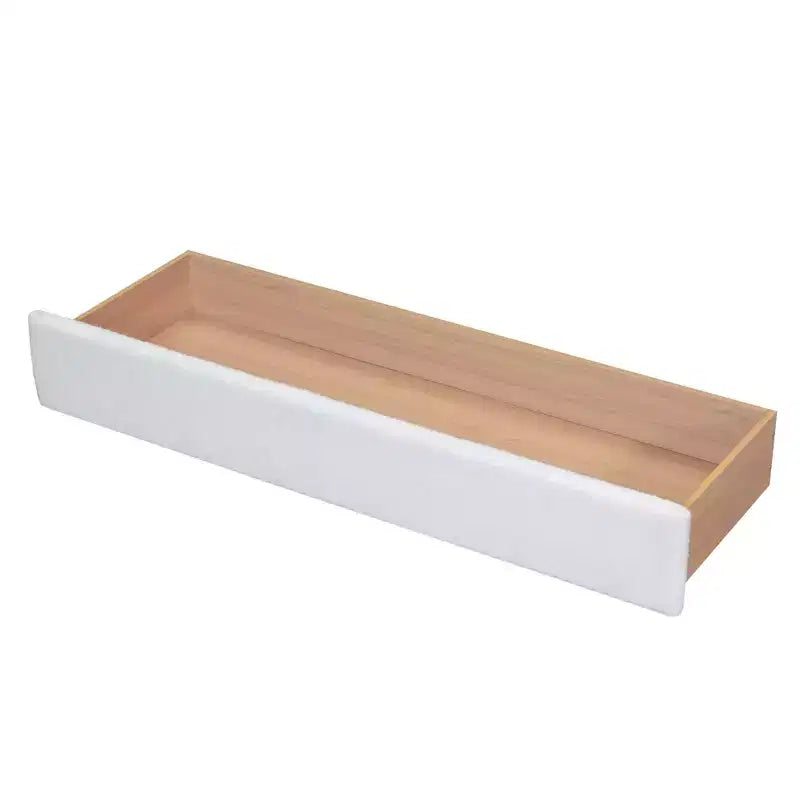 Letto imbottito con piattaforma, Struttura in legno in pile Teddy con cassetto e porte USB, per camera da letto, Facile da montare, Bianco