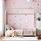 Letto a casetta in velluto con struttura a piattaforma, una piazza e mezza/matrimoniale, colore beige - ModernLuxe