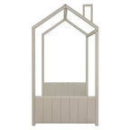 Letto a casetta in velluto con struttura a piattaforma, una piazza e mezza/matrimoniale, colore beige - ModernLuxe