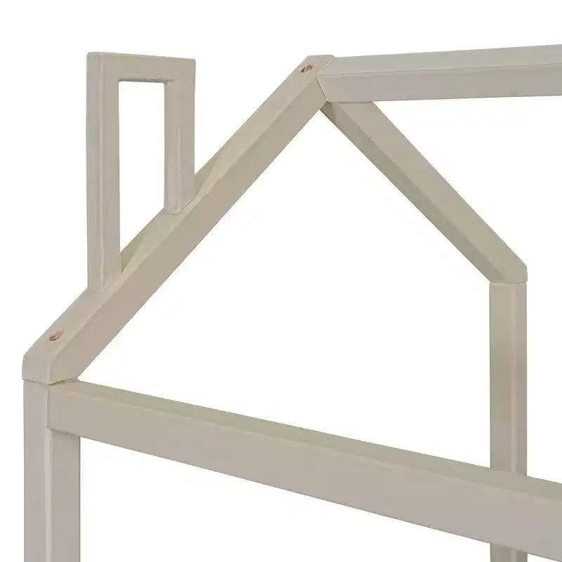 Letto a casetta in velluto con struttura a piattaforma, una piazza e mezza/matrimoniale, colore beige - ModernLuxe