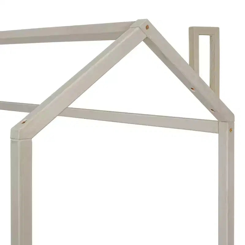 Letto a casetta in velluto con struttura a piattaforma, una piazza e mezza/matrimoniale, colore beige - ModernLuxe