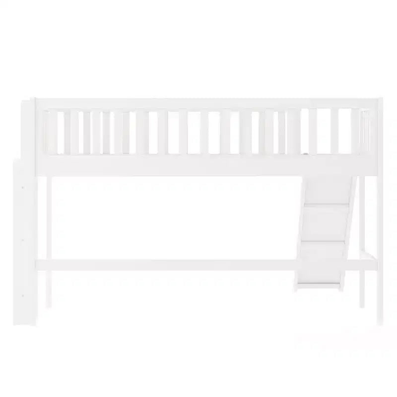 77,4IN Letto a soppalco per bambini singolo/matrimoniale con scivolo, letto singolo con ringhiera di sicurezza e scaletta, telai letto per cameretta bambini, sala giochi