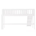 77,4IN Letto a soppalco per bambini singolo/matrimoniale con scivolo, letto singolo con ringhiera di sicurezza e scaletta, telai letto per cameretta bambini, sala giochi