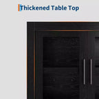 Credenza a Buffet 71 con 4 Ante, Armadietto Accentato Moderno di Metà Secolo con Contenitore per Soggiorno e Cucina, Naturale