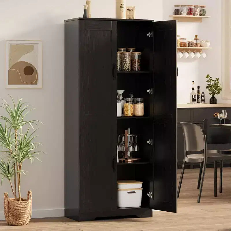 Mobiletto Dispensa da Cucina, Armadio Dispensa Bianco Indipendente, Armadio a 60 Ante, Mobiletto Alto per Bagno