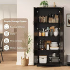 Mobiletto Dispensa da Cucina, Armadio Dispensa Bianco Indipendente, Armadio a 60 Ante, Mobiletto Alto per Bagno