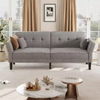 Divano letto futon 89, divano letto convertibile con schienale e braccioli regolabili, divano letto futon moderno
