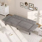 Divano letto futon 89, divano letto convertibile con schienale e braccioli regolabili, divano letto futon moderno