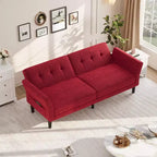 Divano letto futon 89, divano letto convertibile con schienale e braccioli regolabili, divano letto futon moderno