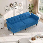 Divano letto futon 89, divano letto convertibile con schienale e braccioli regolabili, divano letto futon moderno