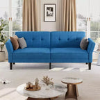 Divano letto futon 89, divano letto convertibile con schienale e braccioli regolabili, divano letto futon moderno