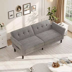 Divano letto futon 89, divano letto convertibile con schienale e braccioli regolabili, divano letto futon moderno