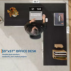 Scrivania direzionale a L (60) Scrivania ad angolo da ufficio in stile rustico con cassetti portadocumenti e mobiletto contenitore regolabile, ideale per l'ufficio di casa o lo studio