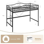 Letto a soppalco singolo con scaletta e sponda di sicurezza completa, letto a soppalco singolo in metallo resistente con capacità di carico di 180 kg, salvaspazio