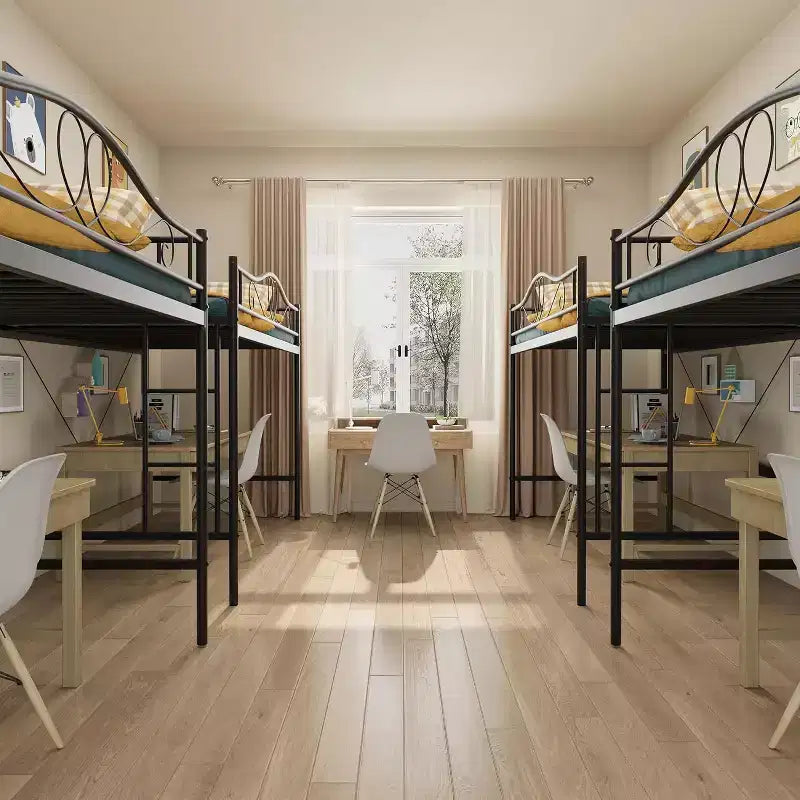 Letto a soppalco singolo con scaletta e sponda di sicurezza completa, letto a soppalco singolo in metallo resistente con capacità di carico di 180 kg, salvaspazio