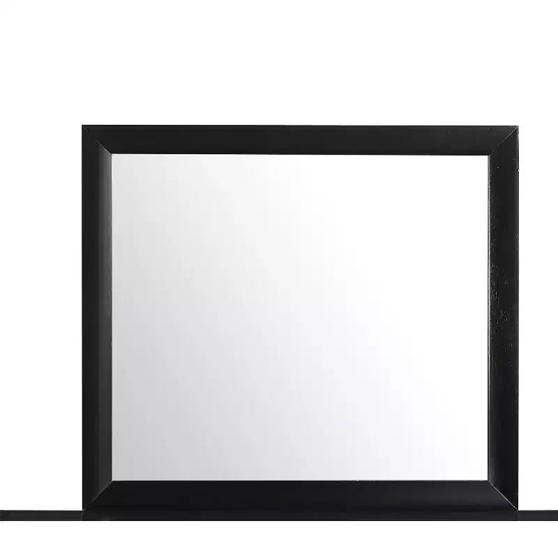 Specchio nero con elegante cornice in legno, grande specchio moderno per comò da camera da letto o da parete