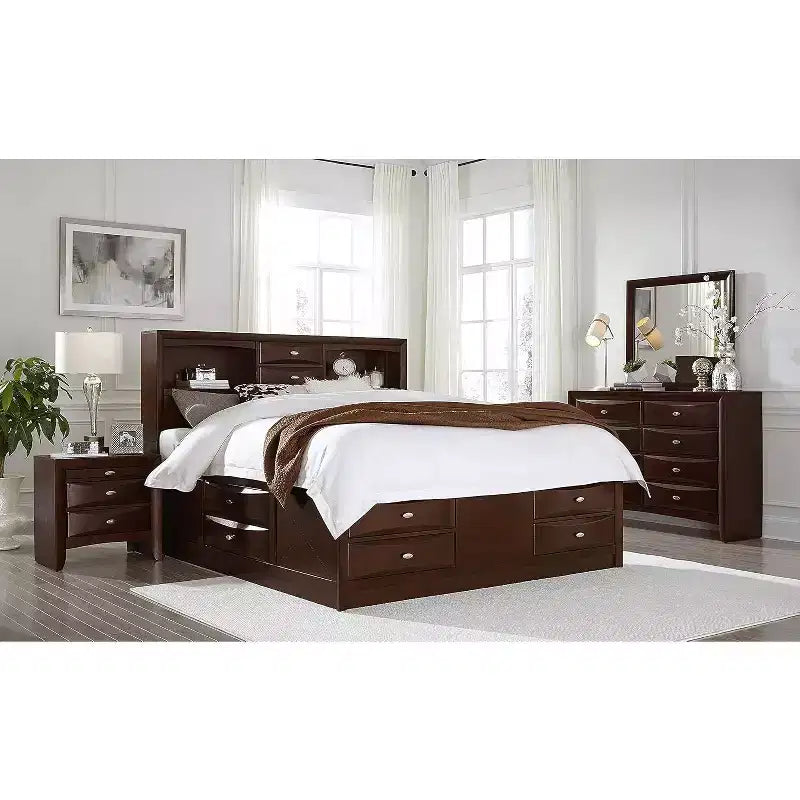 Specchio nero con elegante cornice in legno, grande specchio moderno per comò da camera da letto o da parete