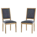 Christopher Knight Home Set of 2 Bennett French Country Rubberwood Upholstered Dining Chairs Blue Gray