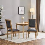 2 sedie da pranzo imbottite Bennett in gomma francese blu-grigio
