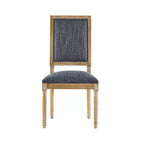 2 sedie da pranzo imbottite Bennett in gomma francese blu-grigio