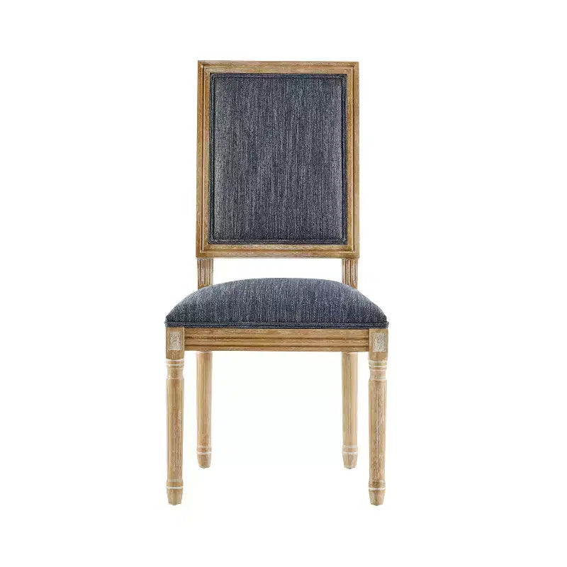 2 sedie da pranzo imbottite Bennett in gomma francese blu-grigio