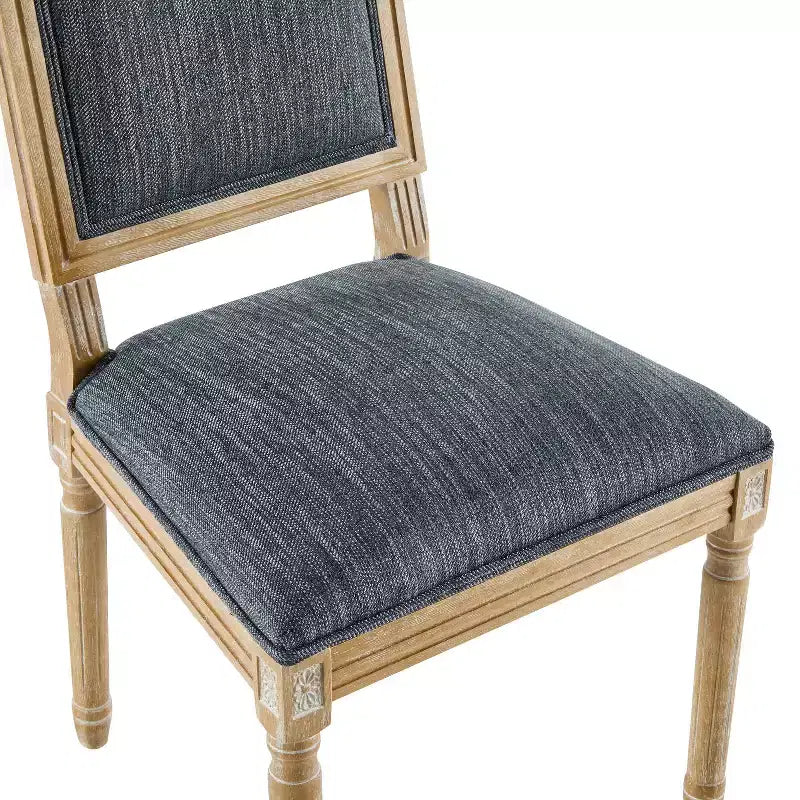 2 sedie da pranzo imbottite Bennett in gomma francese blu-grigio