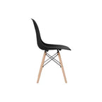 Sedie da Pranzo in Plastica Allan con Gambe in Legno Nere - Stile Moderno, Capacità 150 kg, Confezione da 2