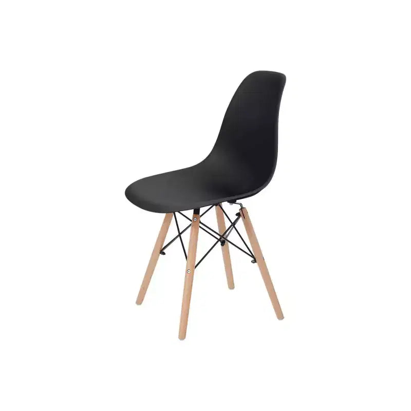 Sedie da Pranzo in Plastica Allan con Gambe in Legno Nere - Stile Moderno, Capacità 150 kg, Confezione da 2