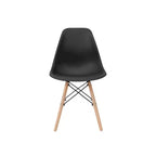 Sedie da Pranzo in Plastica Allan con Gambe in Legno Nere - Stile Moderno, Capacità 150 kg, Confezione da 2