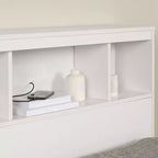 Testata con libreria Full Fusion Bianco Puro - Truciolare laminato, 5 anni di garanzia