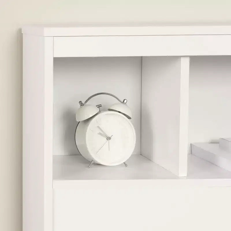 Testata con libreria Full Fusion Bianco Puro - Truciolare laminato, 5 anni di garanzia