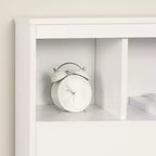 Testata con libreria Full Fusion Bianco Puro - Truciolare laminato, 5 anni di garanzia